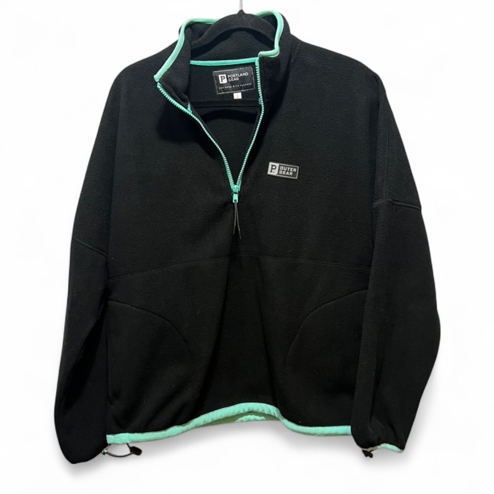 PORTLAND GEAR Outer Gear Mens 1/4 ZIP Fleece pullover BLACK - S
